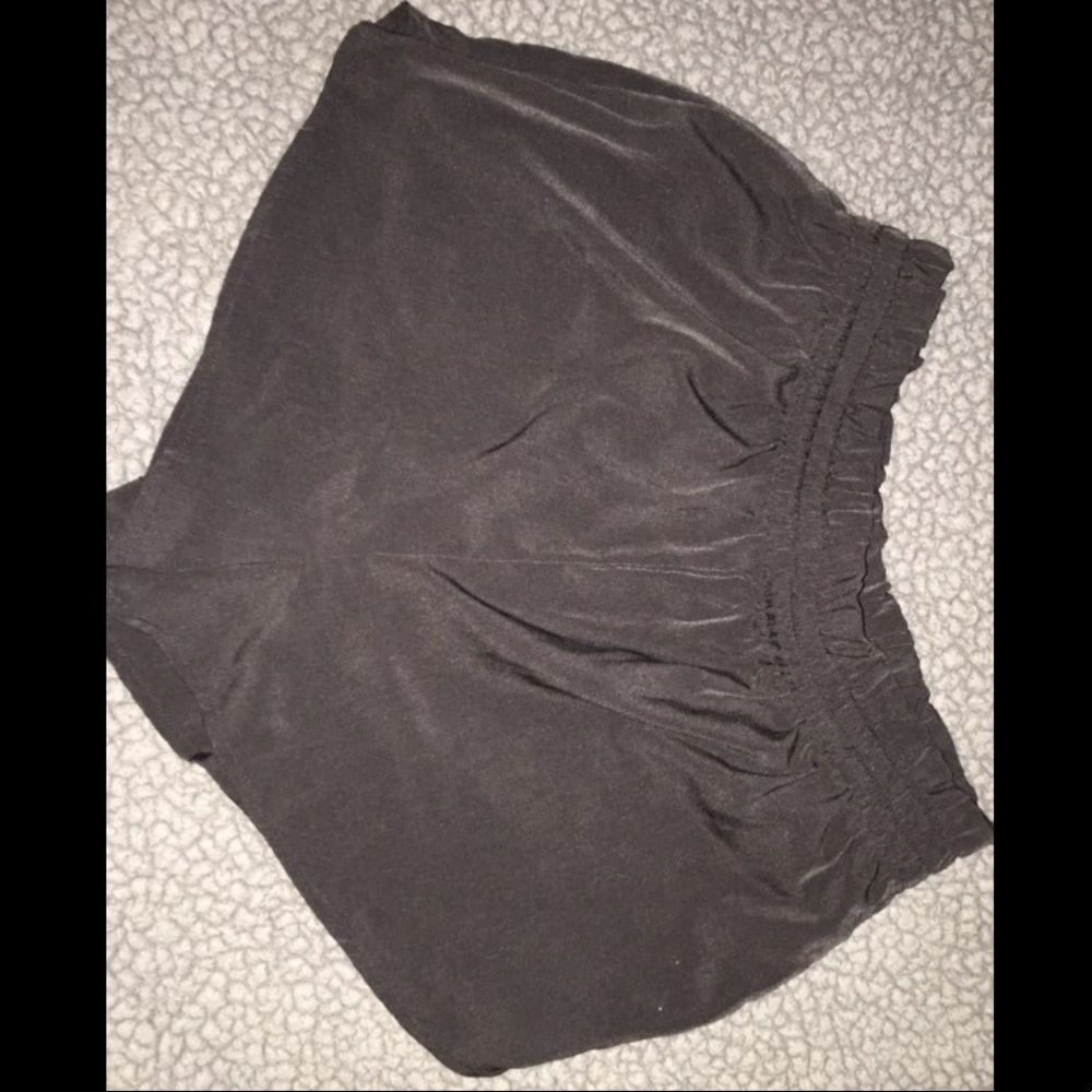 Black silky shorts